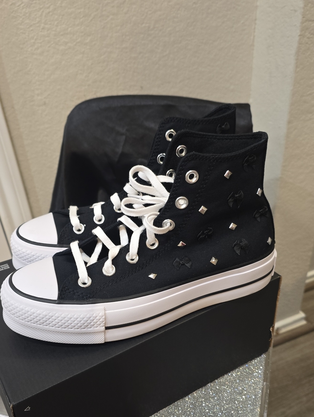 Converse Chuck Taylor All Star Lift Platform High Top Archive Stars Shoes - Picture 8 of 11